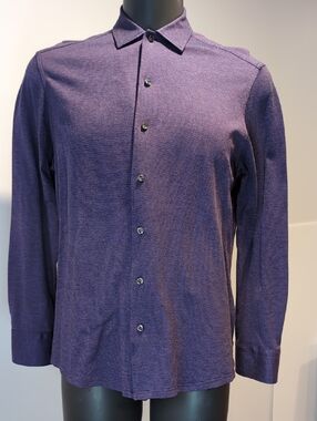 Eton Purple Mouline Jersey Button Front Shirt